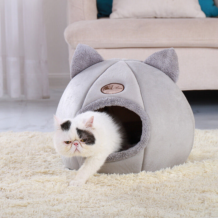 Winter Cozy Cat Bed Cave