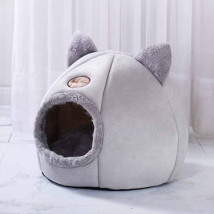 Winter Cozy Cat Bed Cave