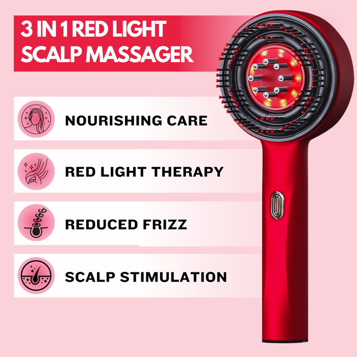 3-in-1 Red Light Therapy Scalp Massager